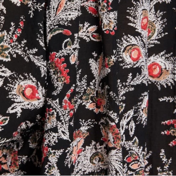 Joie Laurina Pattern Mic Flutter Sleeve Cotton Blend Top in caviar EUC - Picture 12 of 14